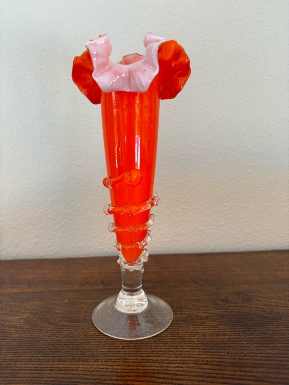vintage Bohemian art glass vase